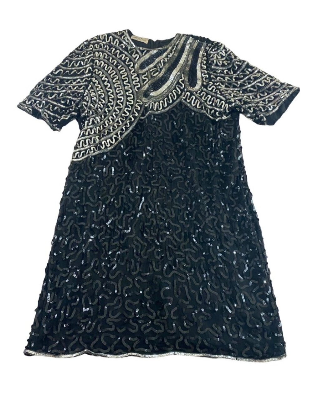 Vintage Lawrence Kazer Women's Full Sequin 80's Dress - XL